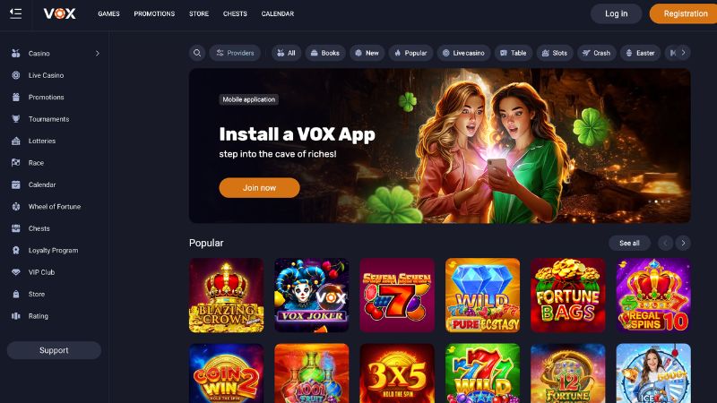 Vox Casino screenshot gier